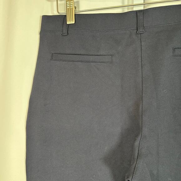 Quince Ultra-Stretch Ponte Straight Pants Navy L Inseam 28 Comfy Business Casual - Picture 2 of 7